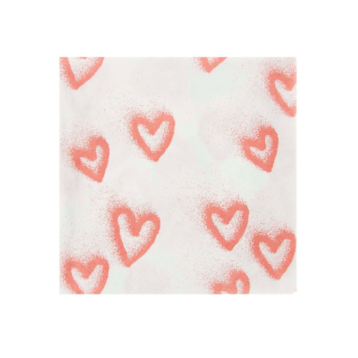 Papierservietten Herzen gesprayed