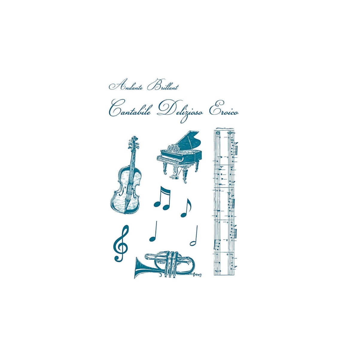 Stempelset Musiknoten Instrumente