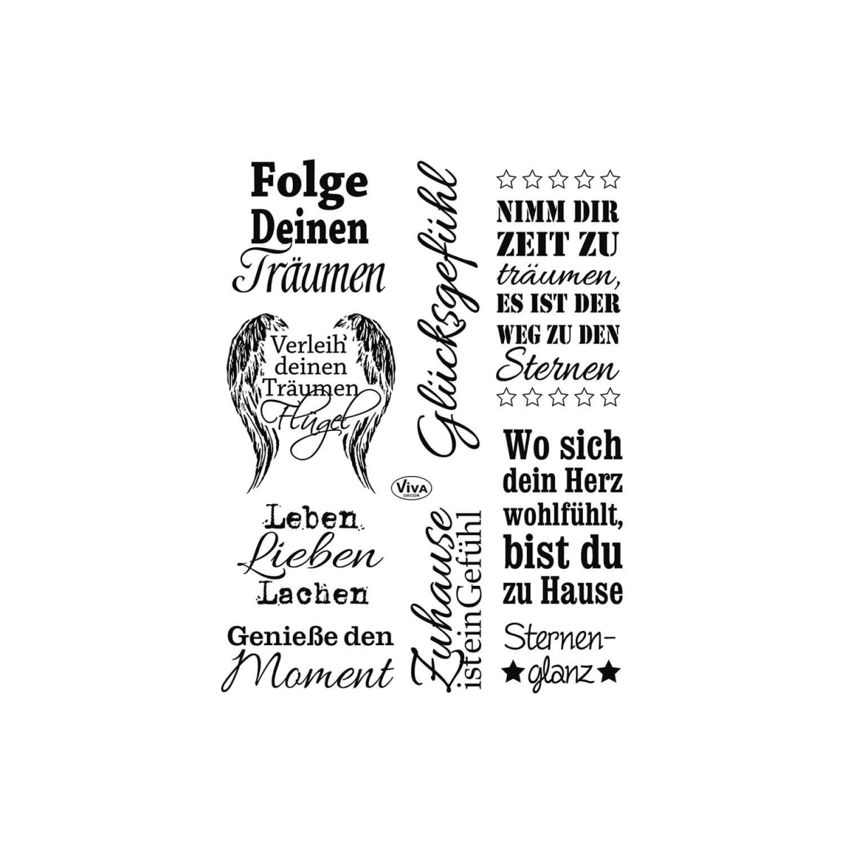 Clearstamps Sprüche 9-teilig von Viva Decor