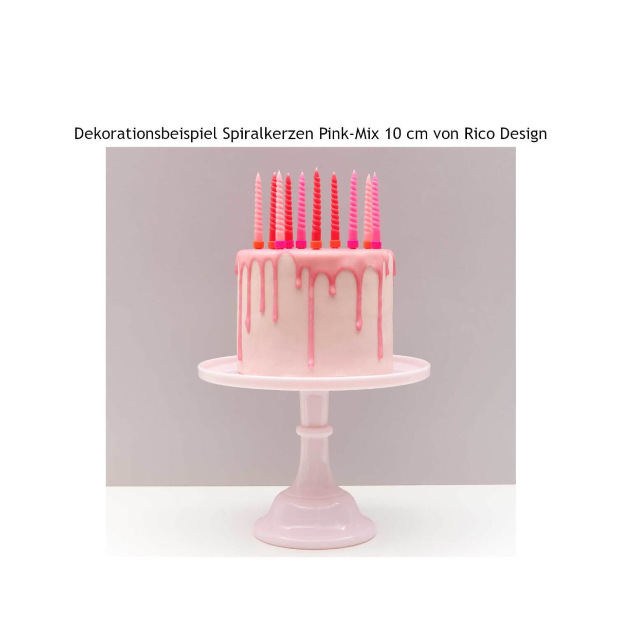 Dekorationsbeispiel Spiralkerzen pinkmix von Rico Design