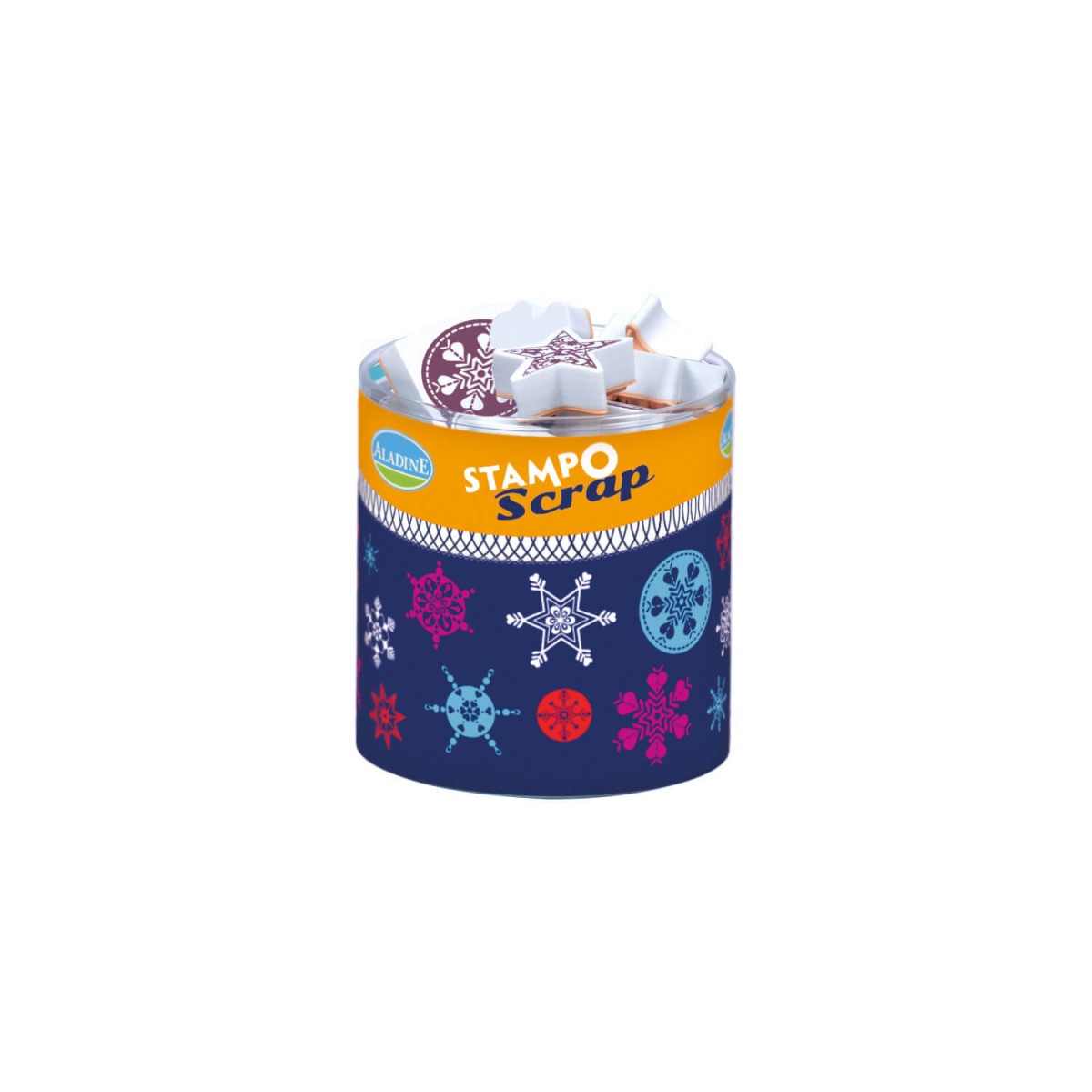Stempelset STAMPO Scrap Schneeflocke inkl Stempelkissen