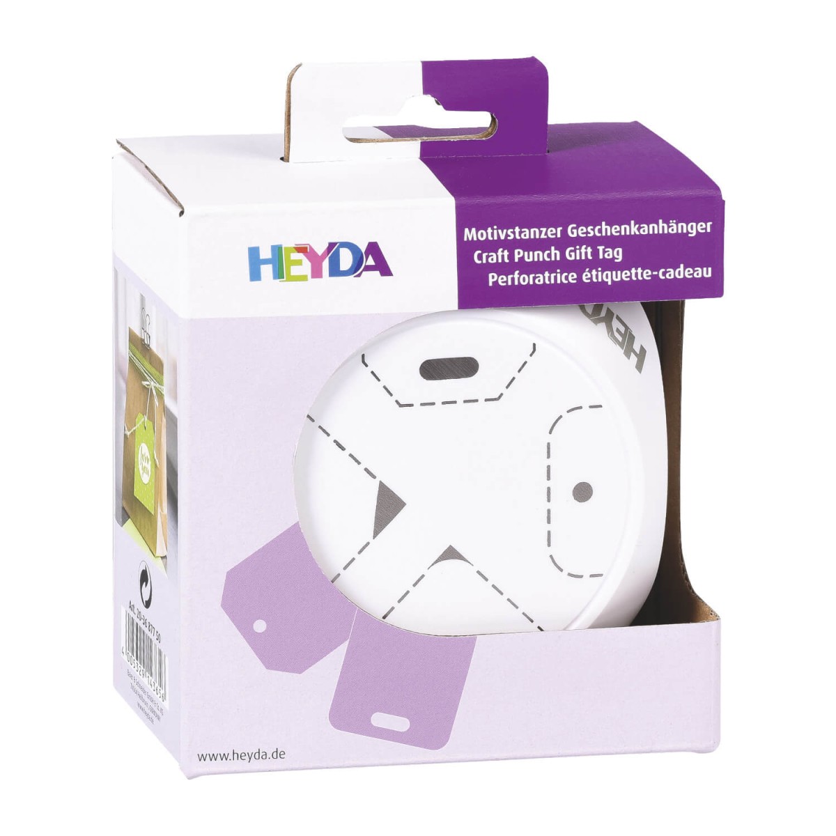 Stanzer Ecken und Löcher von HEYDA verpackt