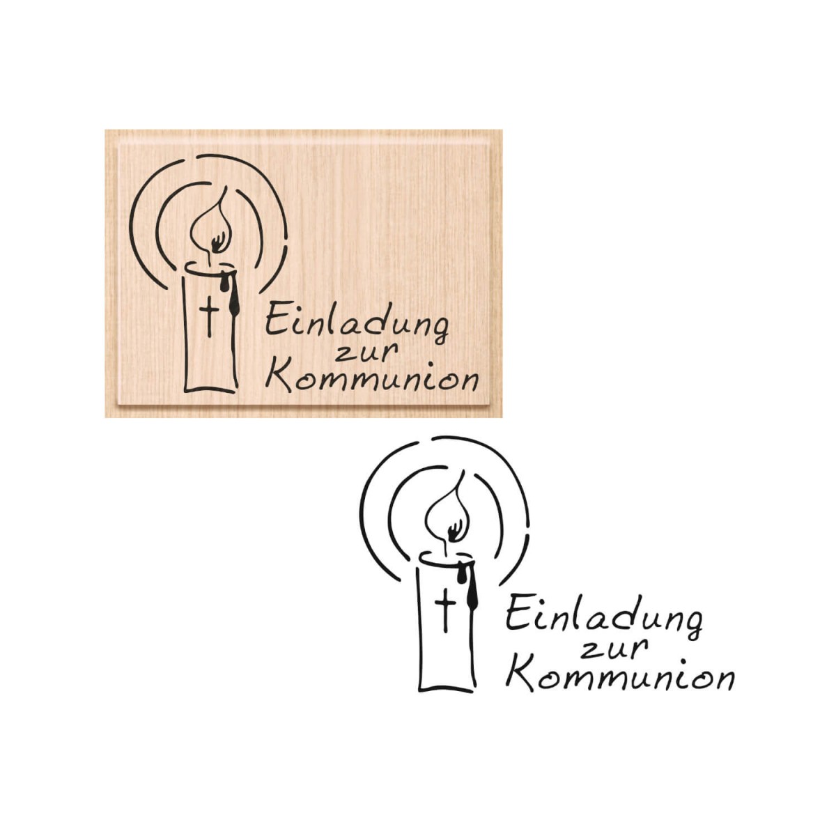 Stempel Einladung zur Kommunion mit Extra Motivabbildung von HEYDA