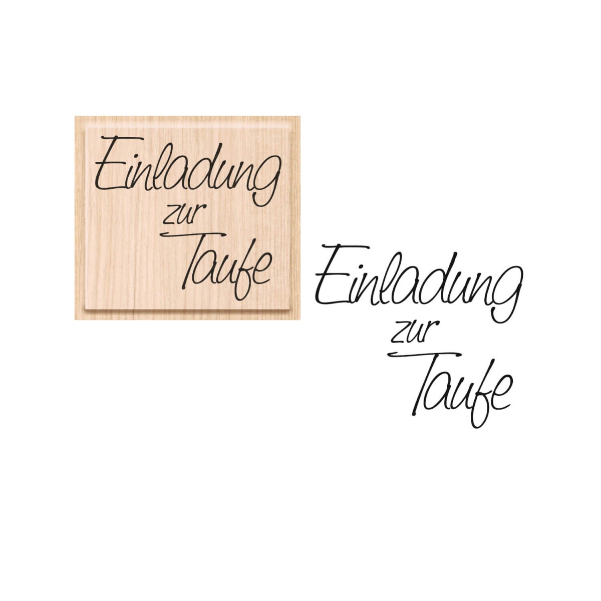 Stempel Einladung Taufe mit Motivabbildung 54 x47 mm