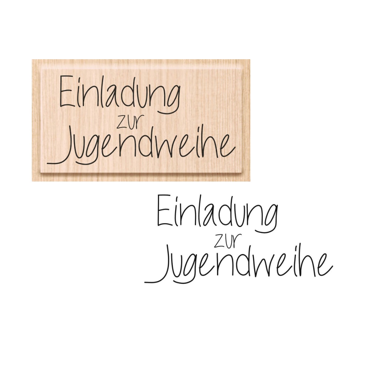 Stempel Einladung zur Jugendweihe mit Motivabbildung
