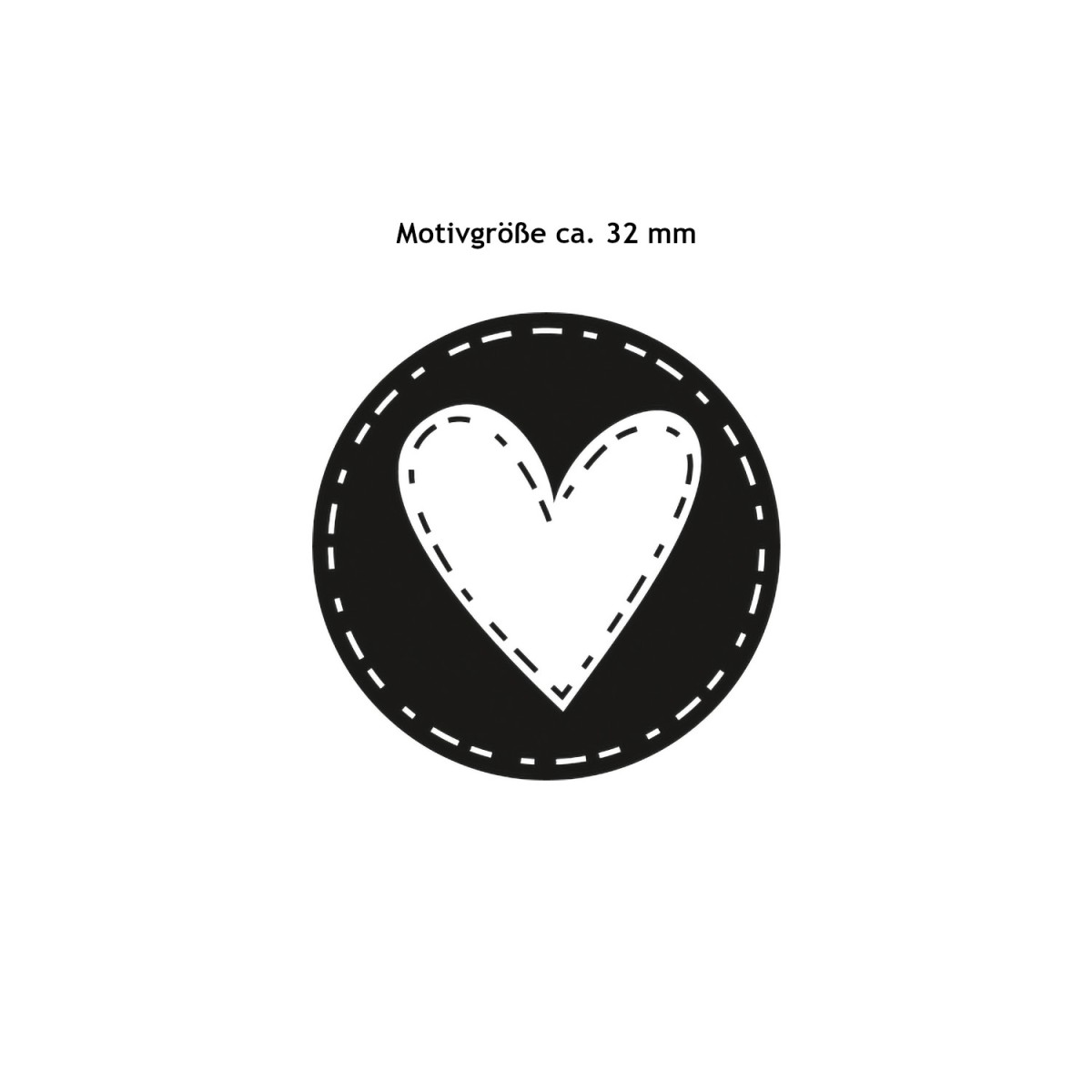 Motivabbildung Stempel Herz Stitches 32 mm