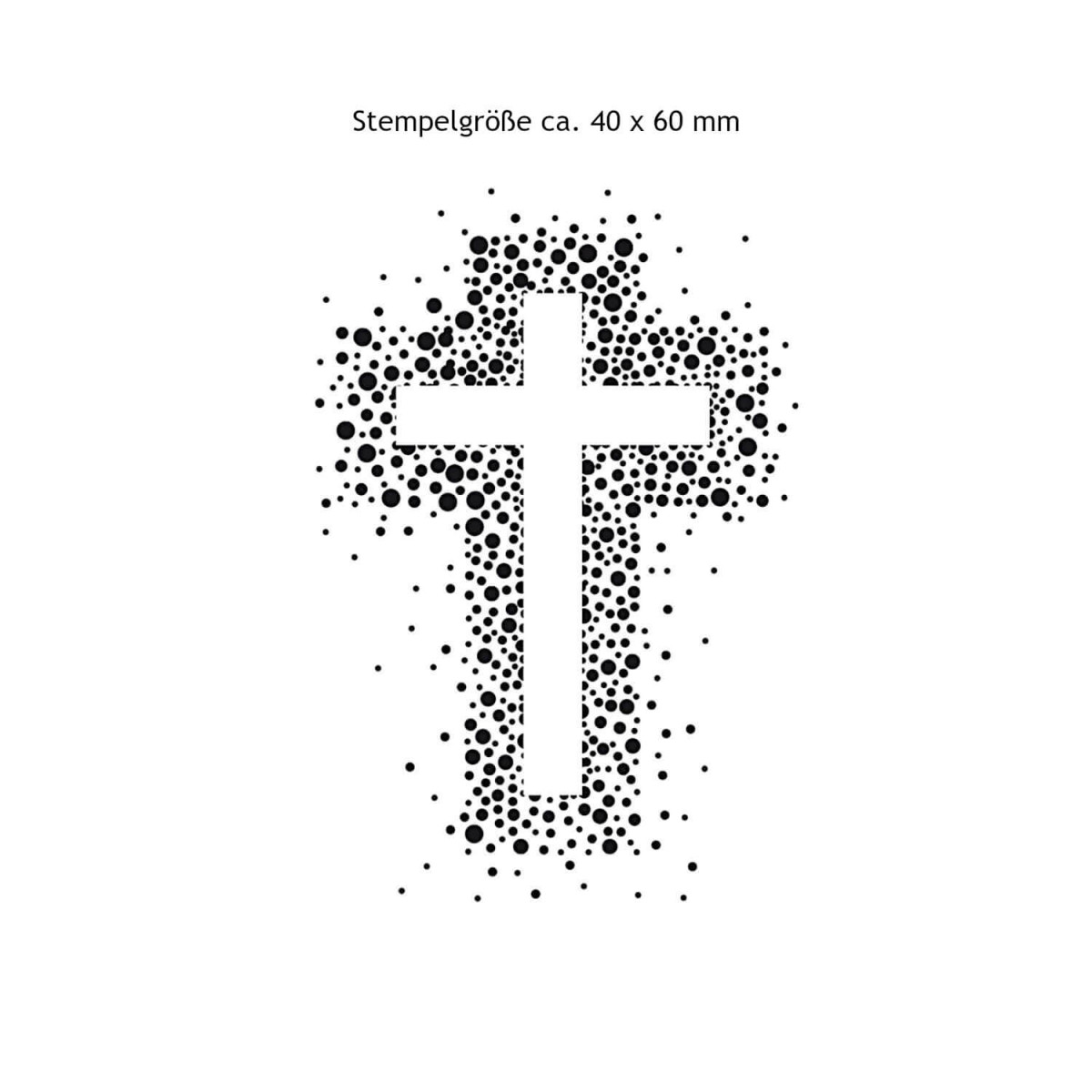 Stempel Kreuz mit Punkten 60 x 40 mm