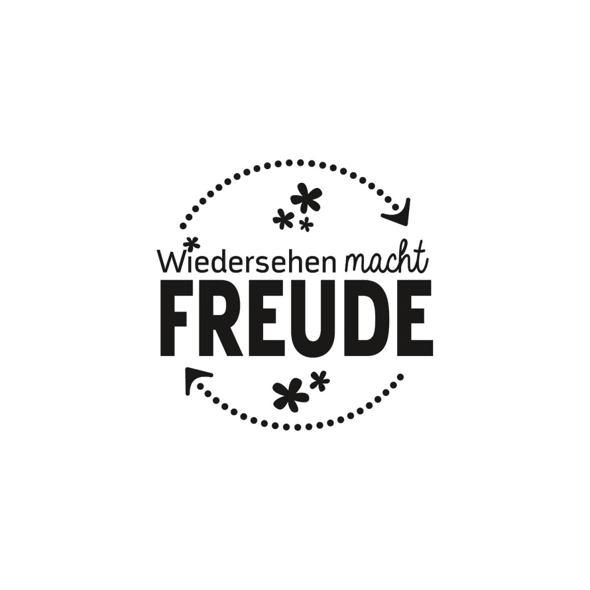 Vergrößerung Motiv von Stempel Wiedersehen macht Freude Ø 32 mm
