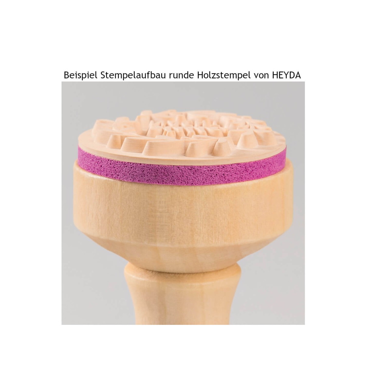 Detailansicht Holzstempel Aufbau HEYDA