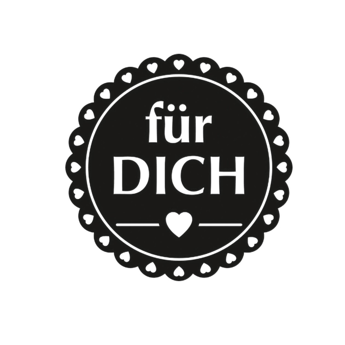 Detailansicht Motiv Holzstempel für DICH