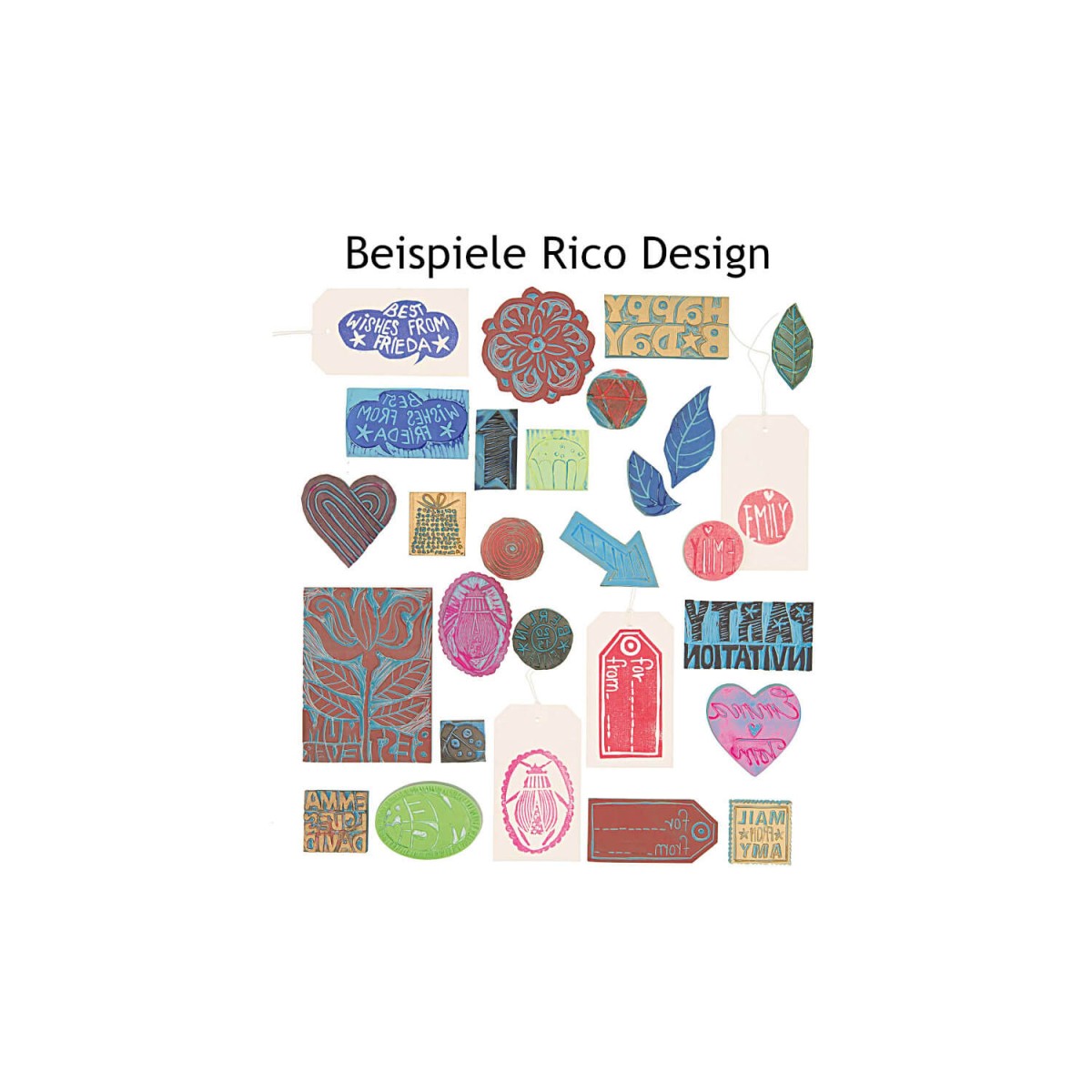 Beispiele selbstgemachte Stempel von Rico Design