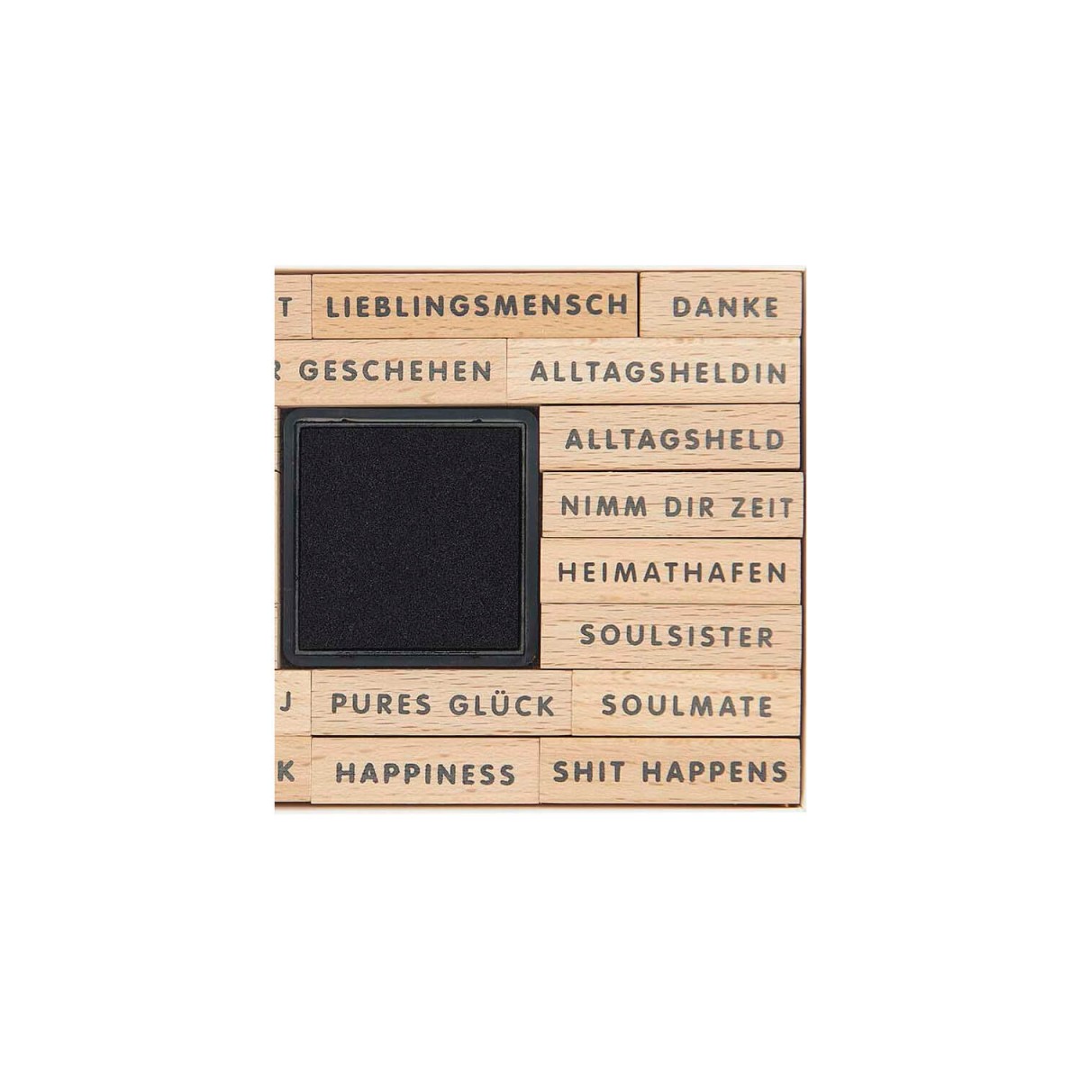 Stempel mit Stempelkissen vom Set Happiness