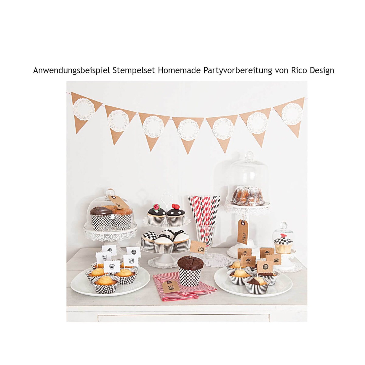Dekobeispiel von Rico Design Stempelset Homemade