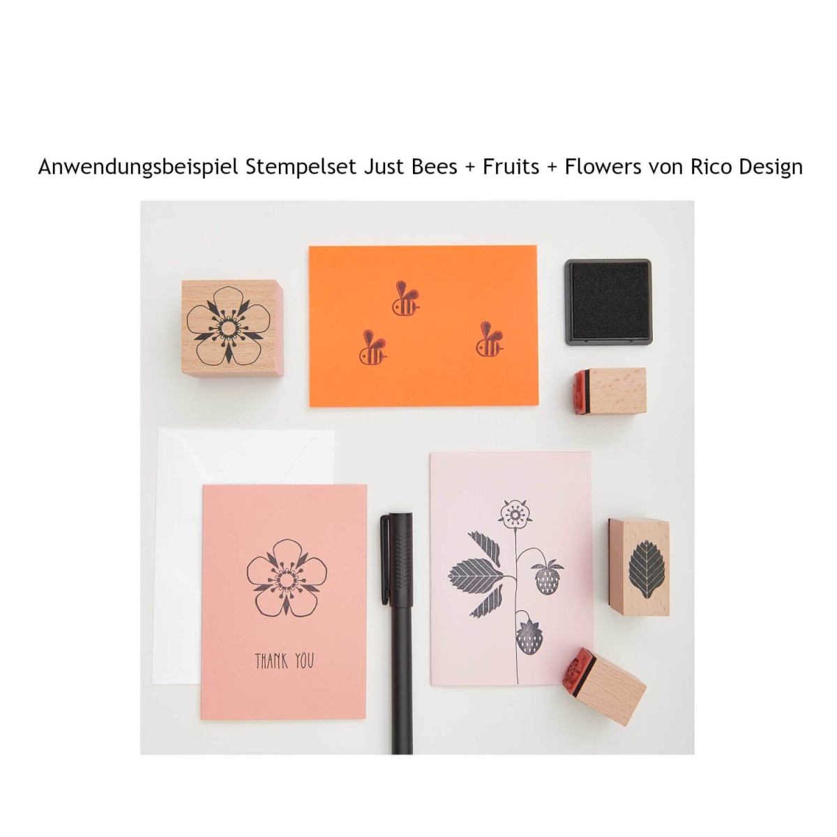 Anwendungsbeispiele für Stempelset von Rico Design