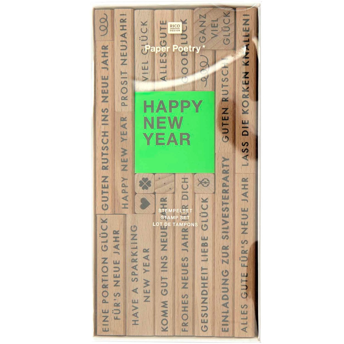 Paper Poetry Stempelset Happy New Year 24 Teile