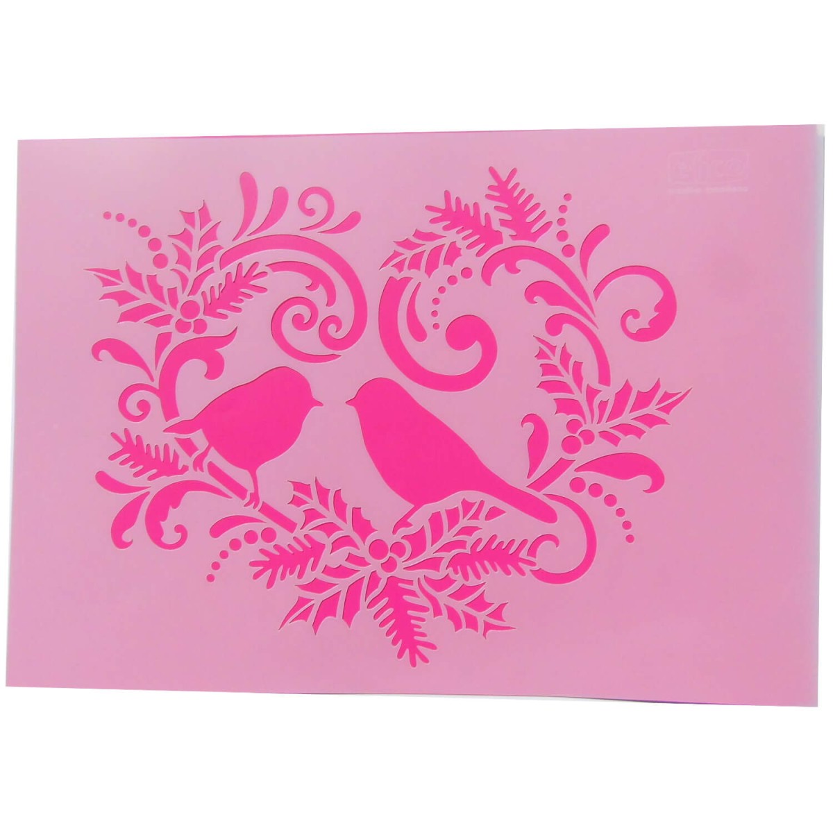 Schablone mit Vogel und Ornament