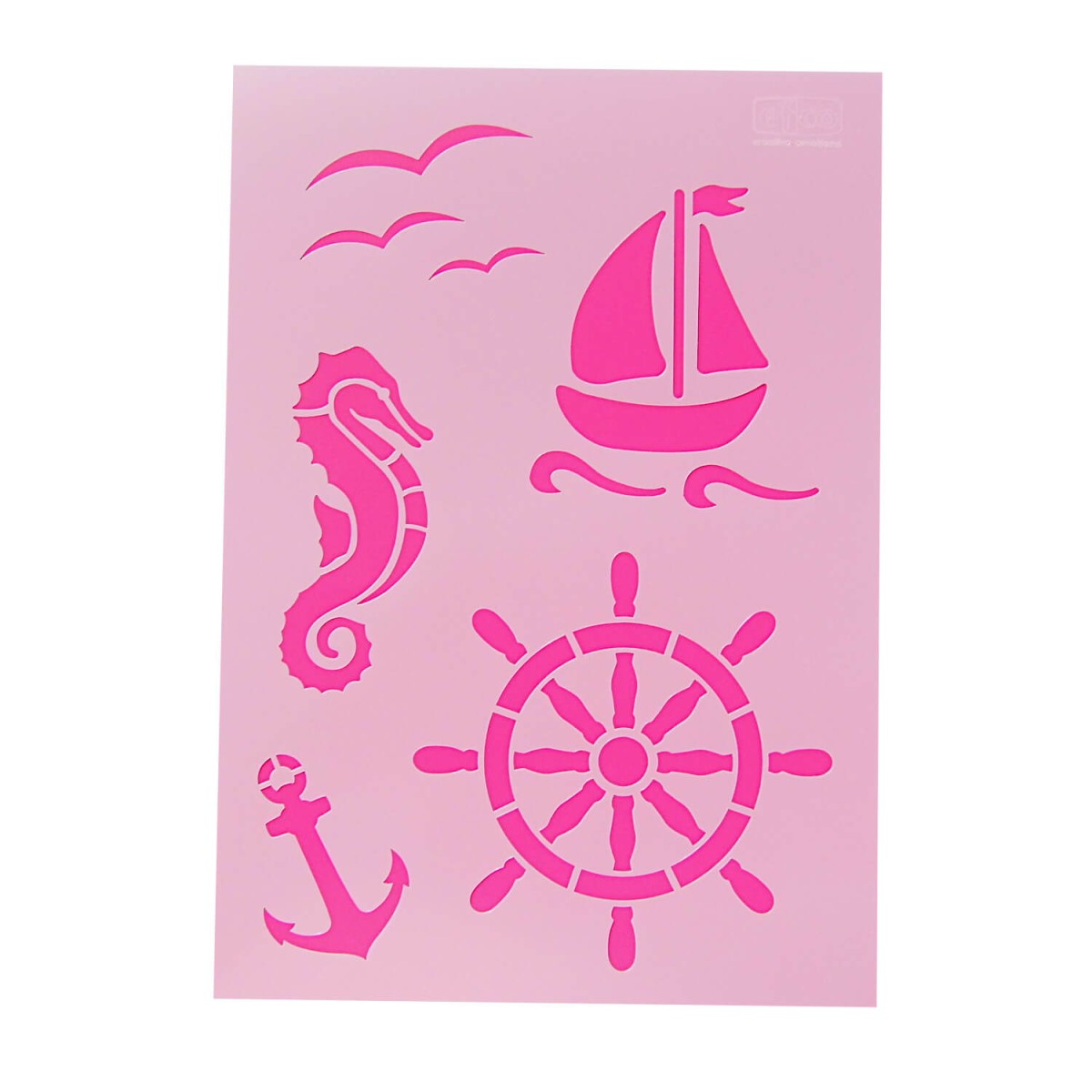Schablone maritim A4 mit 5 Motiven