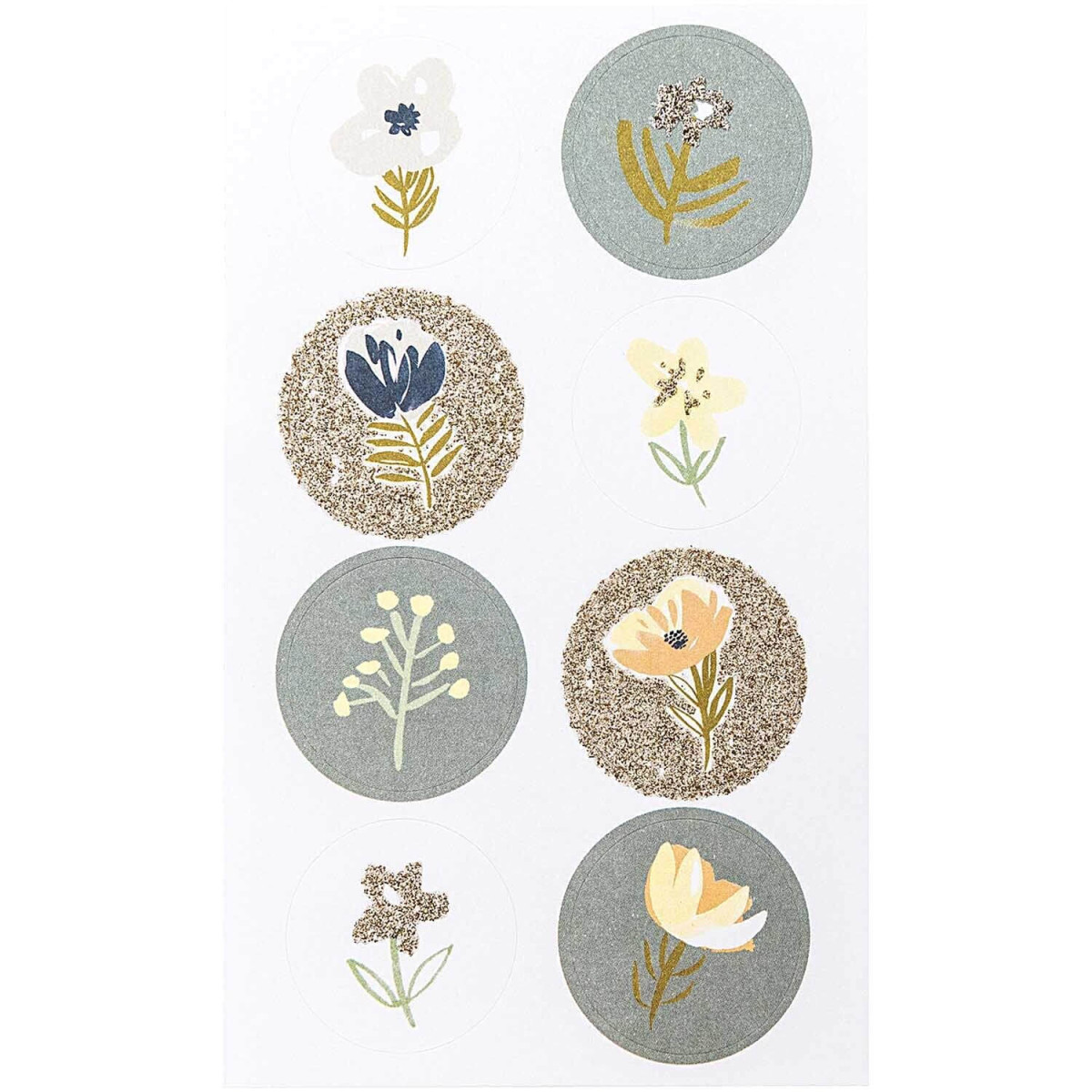 Stickerbogen Crafted Nature Blautöne florale Motive