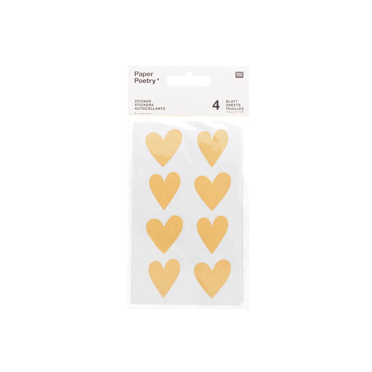 Paper Poetry Sticker Herzen Kraftpapier
