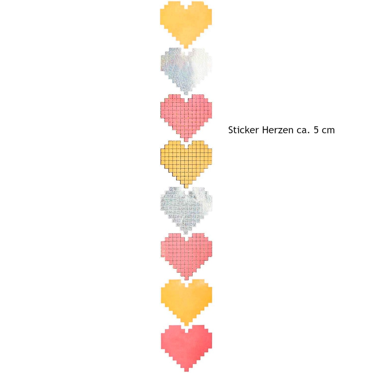 Paper Poetry Sticker Herzen Pixel 5 cm