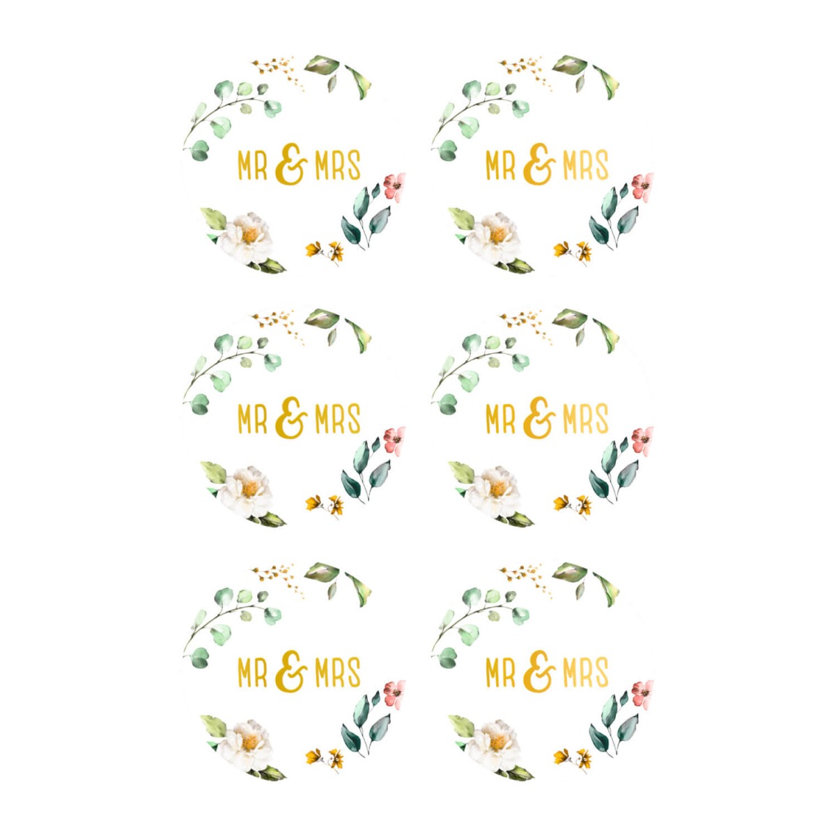 Sticker Mr & Mrs rund