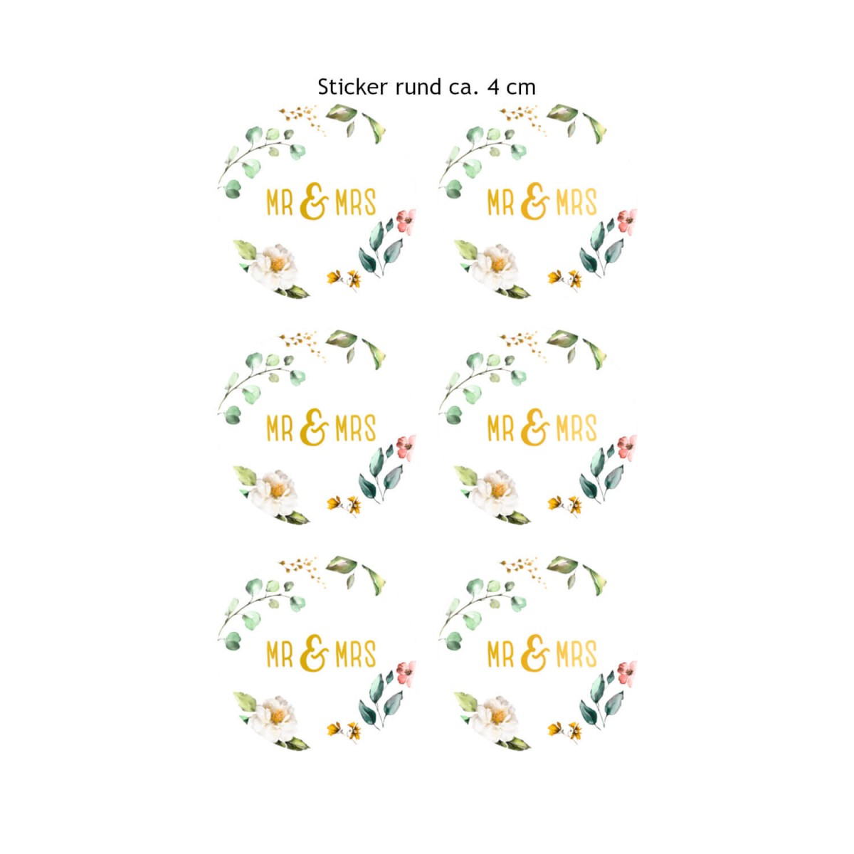 Sticker Mr & Mrs 4 Blatt 4 cm