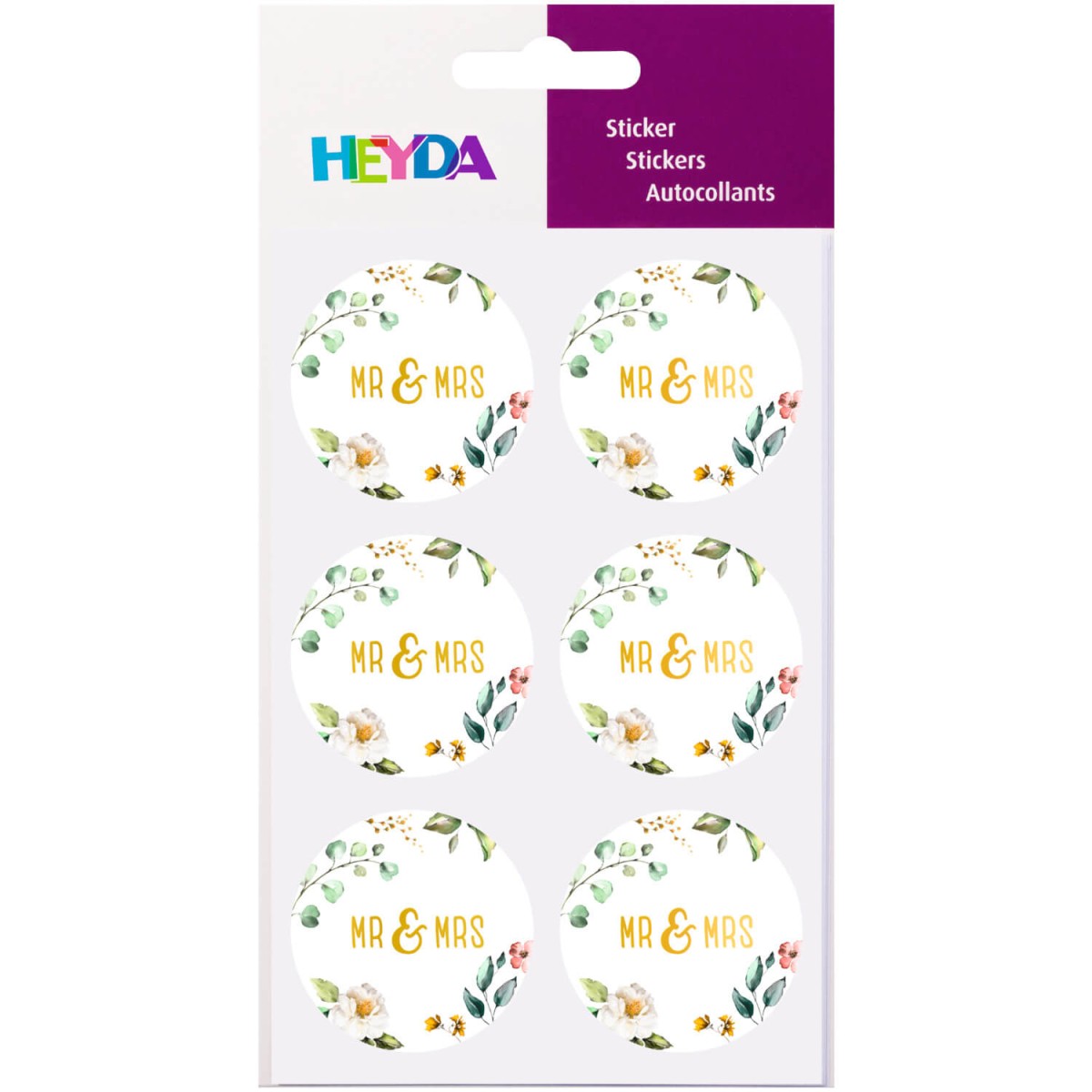 Sticker Mr & Mrs rund von HEYDA