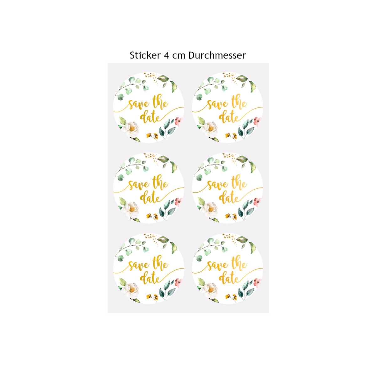 Sticker Save the Date 4 cm rund von HEYDA