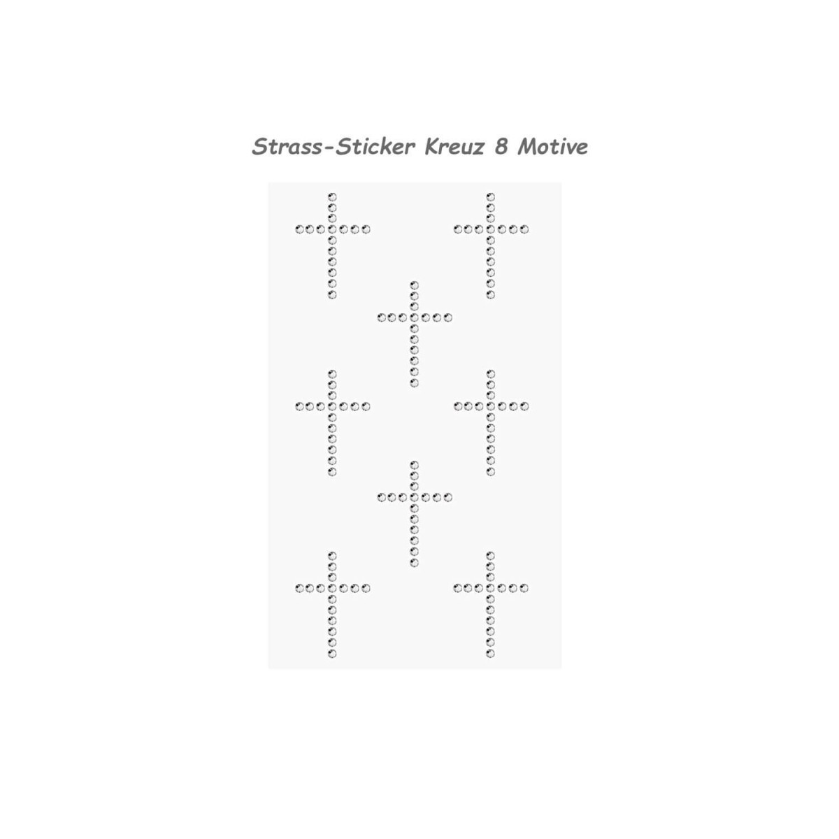 Strass Sticker Kreuz 8 Motive