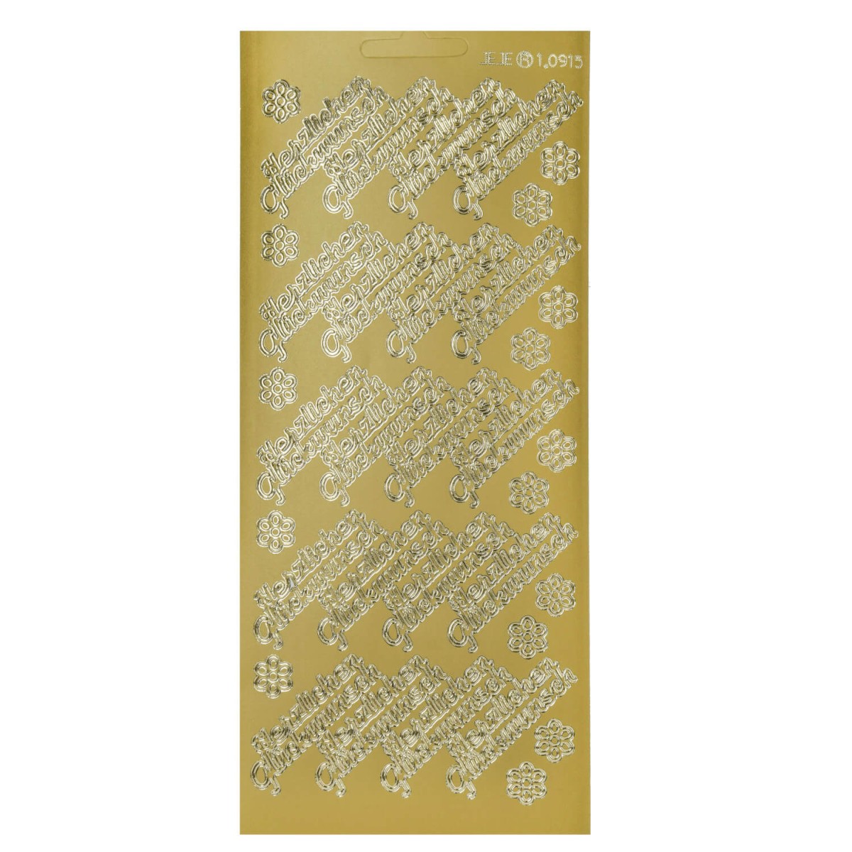 Stickerbogen Herzlichen Glückwunsch goldfarben
