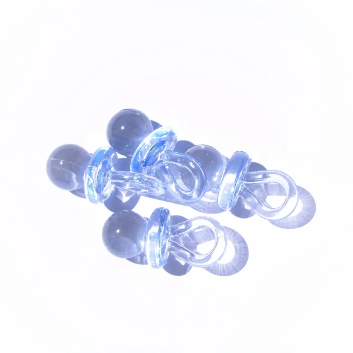 Streudekoration Schnuller Acryl hellblau 4 Stück