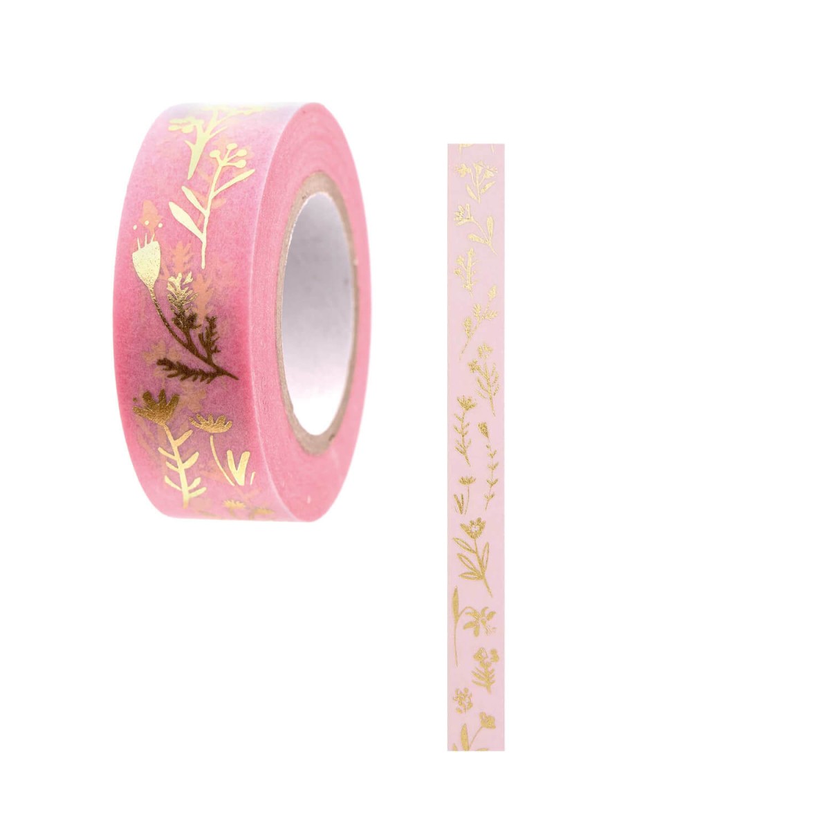 Klebeband Streublumen rosa goldfarben