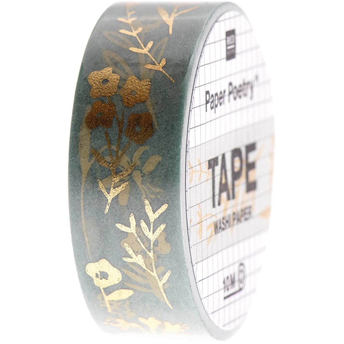 Paper Poetry Tape Streublumen mint goldfarben
