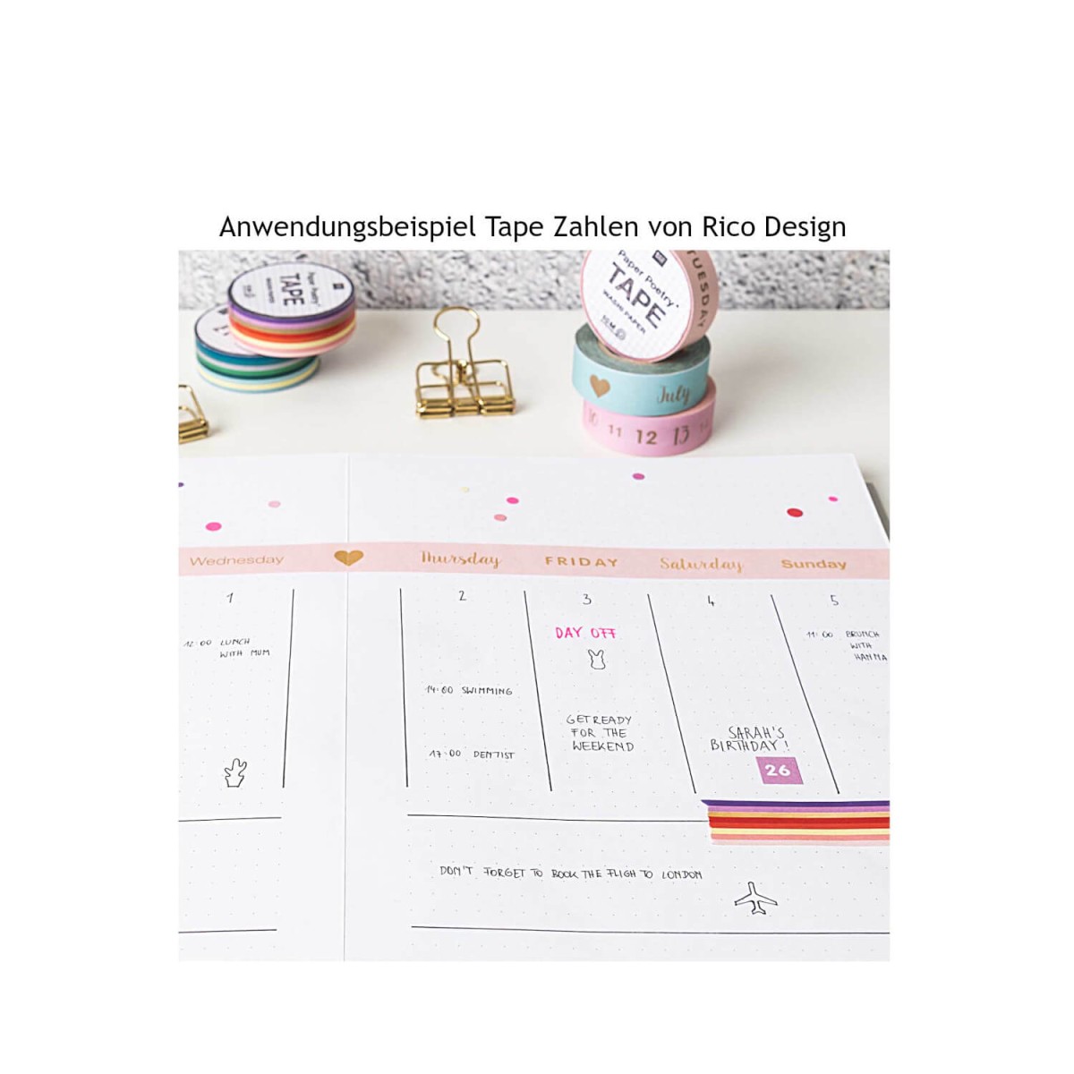 Anwendungsbeispiel Tape Bujo von Rico Design