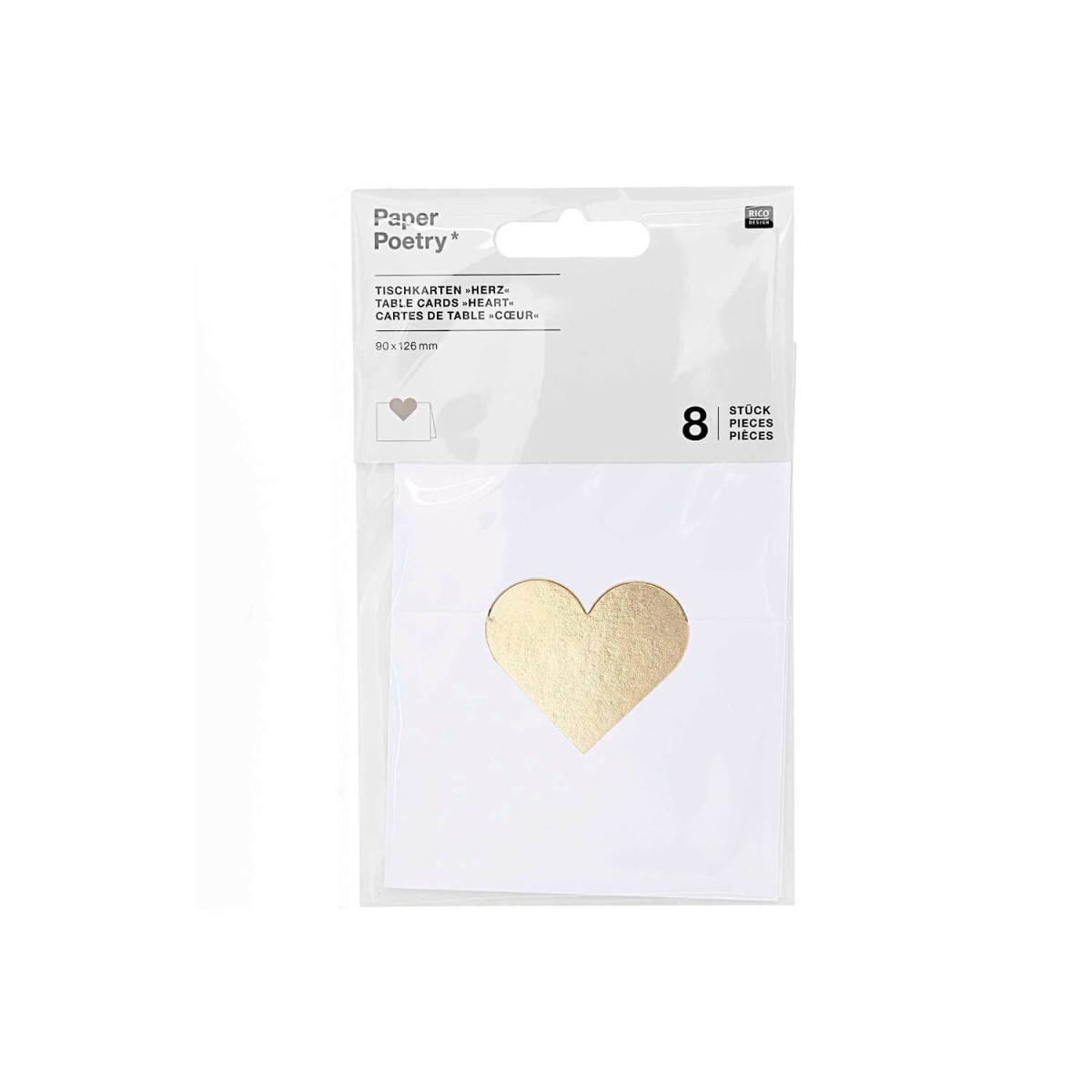 Paper Poetry Tischkarten Herz 8 Stück