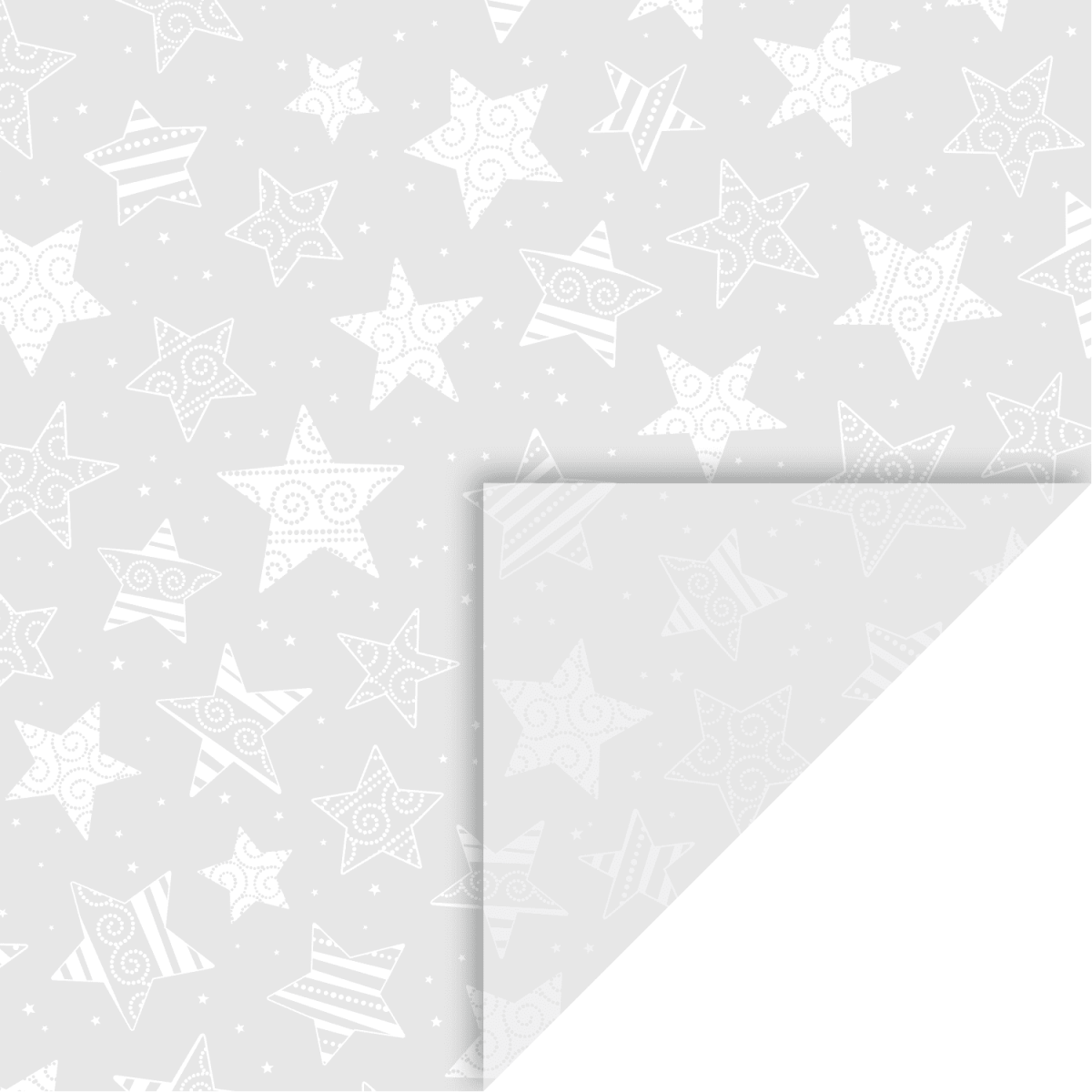 Detailansicht Transparentpapier Sterne weiß 115 g/qm