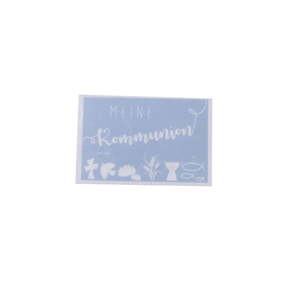 Kerzendekoration Kommunion hellblau