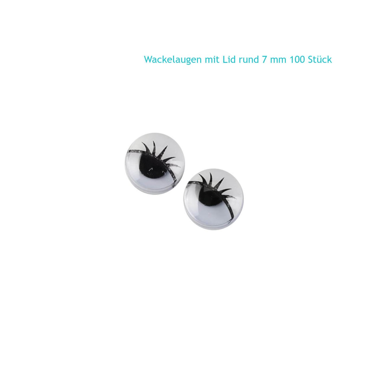 Wackelaugen mit Lid 100 Stück 7 mm