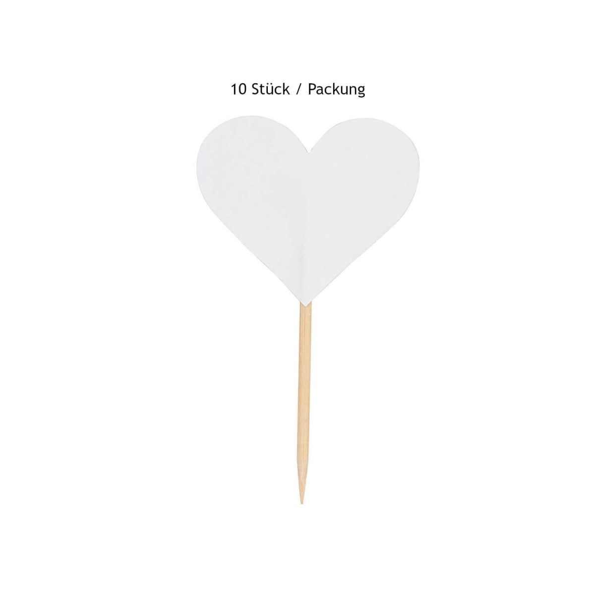 Paper Poetry Papierfähnchen Herz weiß 10 Stück