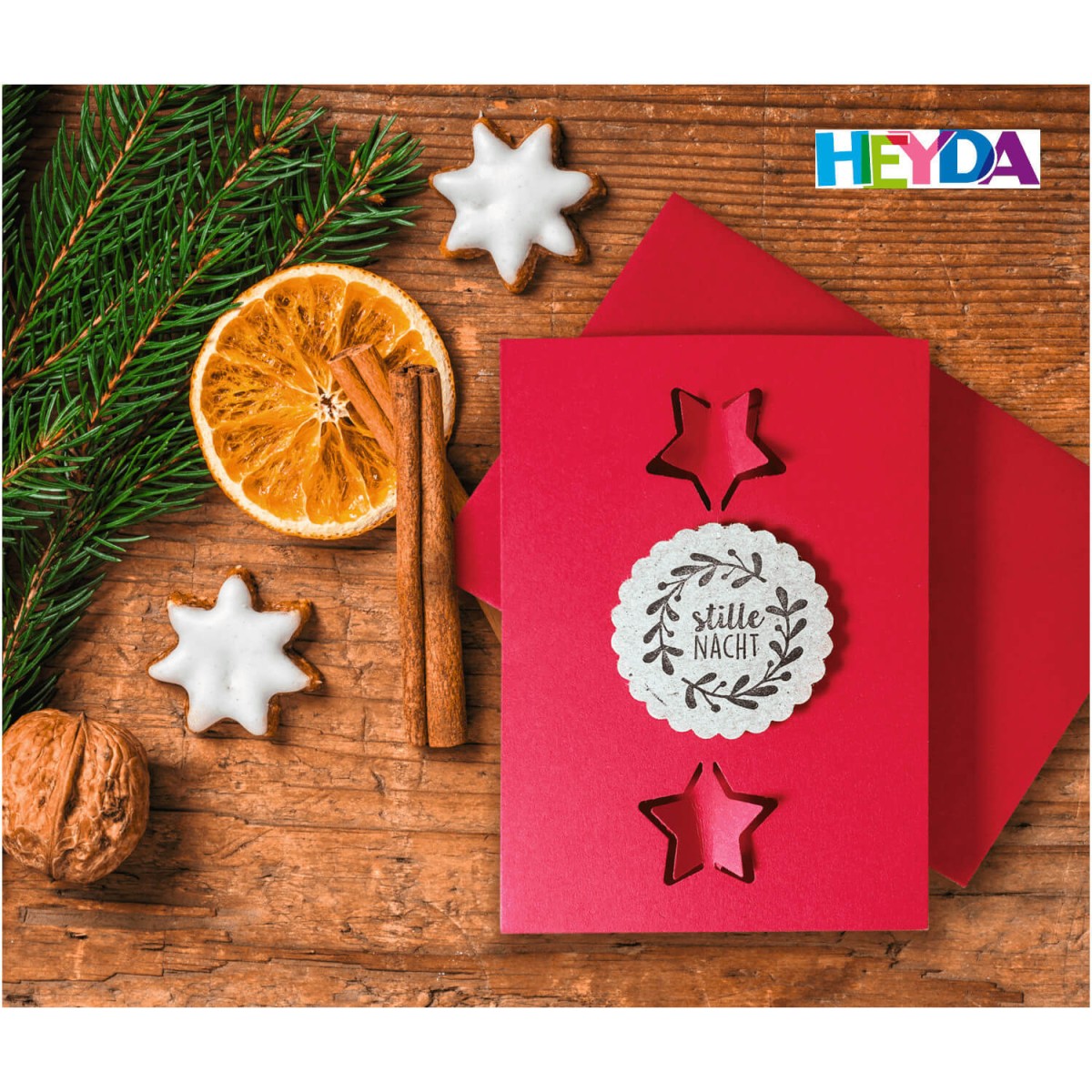 Weihnachtskarte Beispiel mit Stempel Stille Nacht