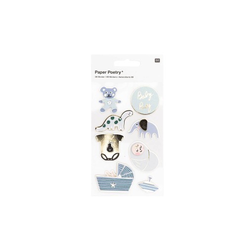 Stickerbogen Baby Junge Taufe Geburt