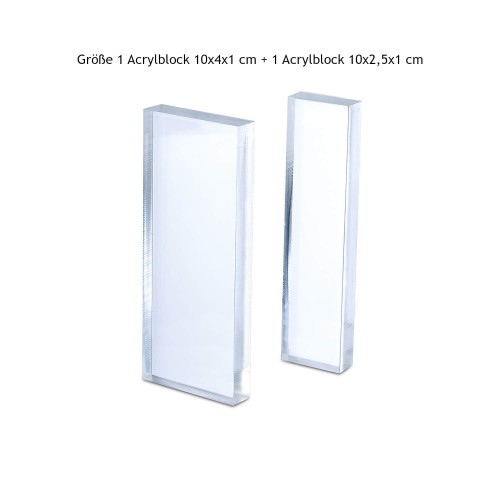 2 Acrylblöcke für Clear Stempel ca. 10x4x1 cm + 10x2,5x1 cm