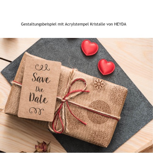 Gestaltungsbeispiel mit Acrylstempeln Kristalle von HEYDA