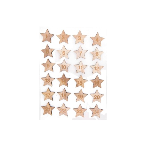 Ohhh! Lovely! Adventskalender Sternen-Sticker Holz natur