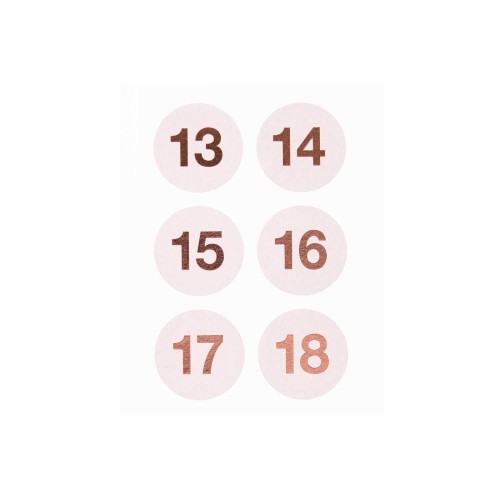 Runde Zahlensticker Weihnachtskalender