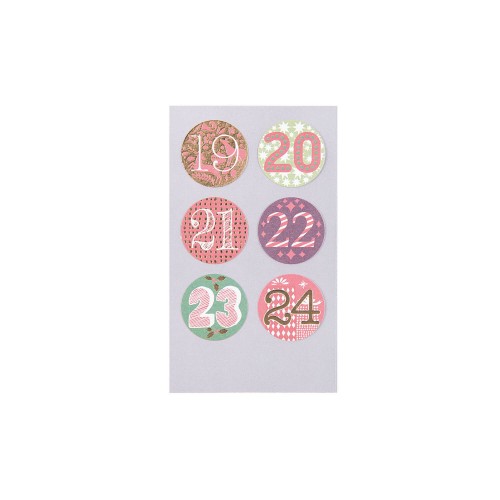 Zahlensticker Adventskalender rot-grün