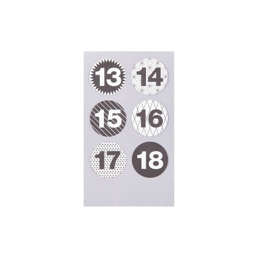 runde Sticker Adventskalenderzahl Rico Design
