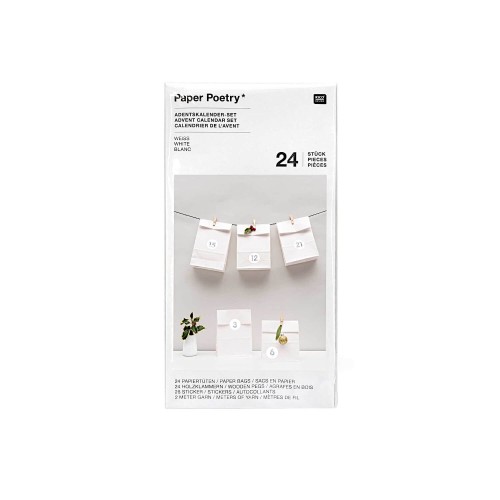 Paper Poetry Adventskalender Papiertüten weiß
