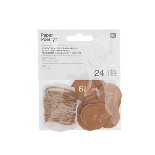 Adventskalenderzahlen Kraftpapier von Rico Design