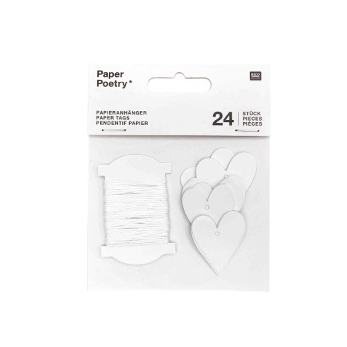 Paper Poetry Anhänger Herz weiß klein